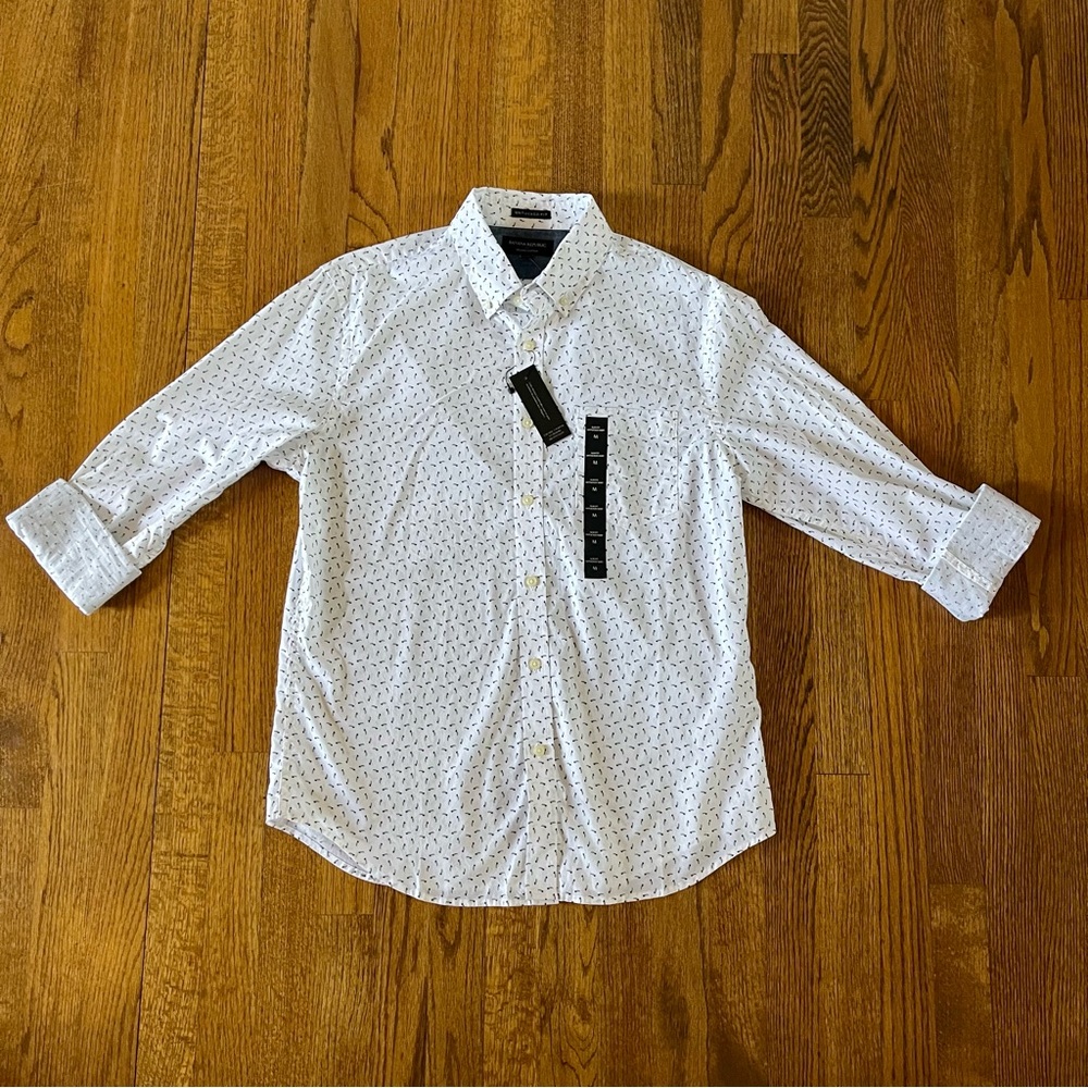 Banana Republic Mens Slim Fit Untucked Shirt, Size Medium, NWT
